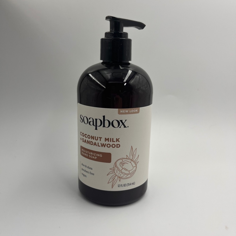 Soapbox Coconut Milk‎ Sandalwood Moisturizing Hand Soap 12 Fl Oz New Look Vegan